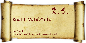 Knall Valéria névjegykártya